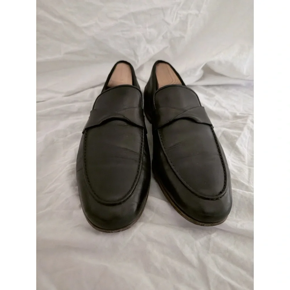 M.GEMI Men's Black Leather Loafers - EU 41 (US 8)